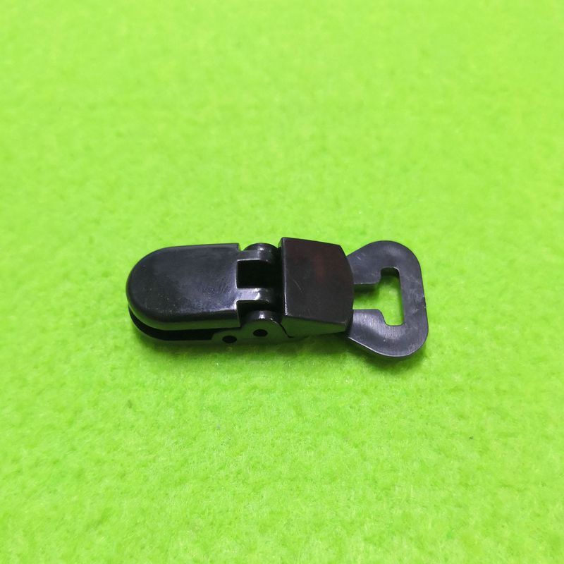 Clipe de cartão de etiqueta de plástico de fábrica, clipe de crachá de plástico de duas peças pode fazer cores preto e branco_voghion.com