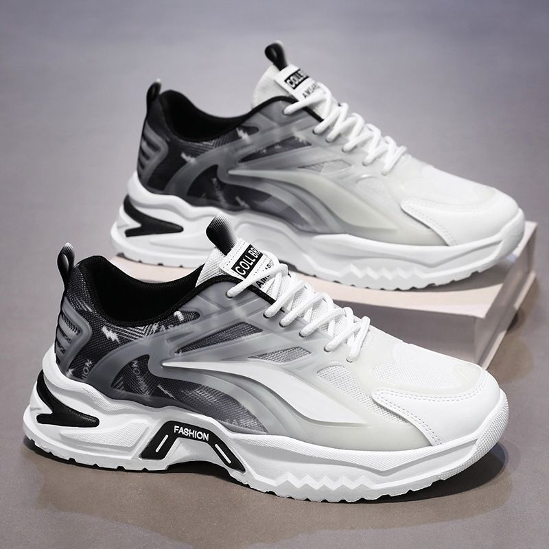 Scarpe da corsa casual sportive con suola spessa versatili da uomo, in mesh traspirante, versione coreana, estive, per papà_voghion.com