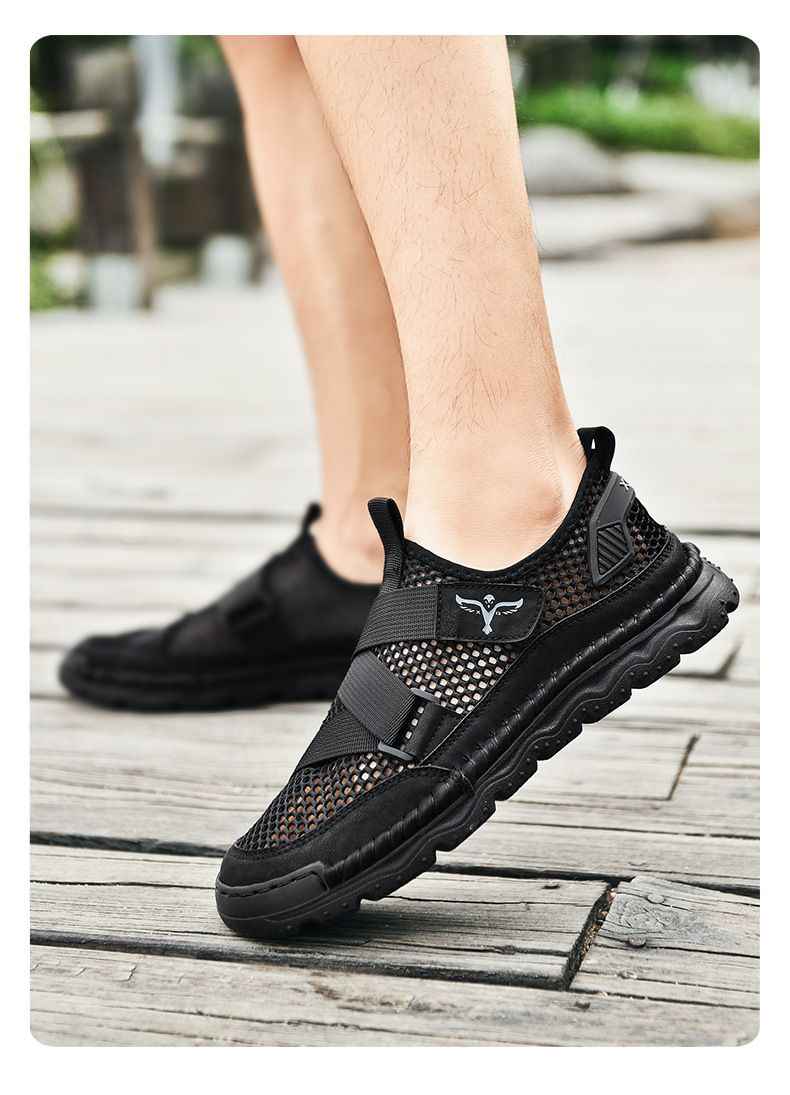 Nuove scarpe da spiaggia estive oversize di fascia alta, sandali, antiscivolo, streaming cucito a mano, scarpe da uomo_voghion.com