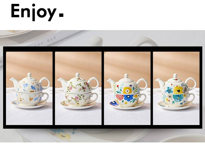 Ensemble créatif de tasses à café et soucoupes en céramique, bouilloire mère-enfant, théière, tasse à thé, assiette à Dessert, service à thé unique de l'après-midi_voghion.com