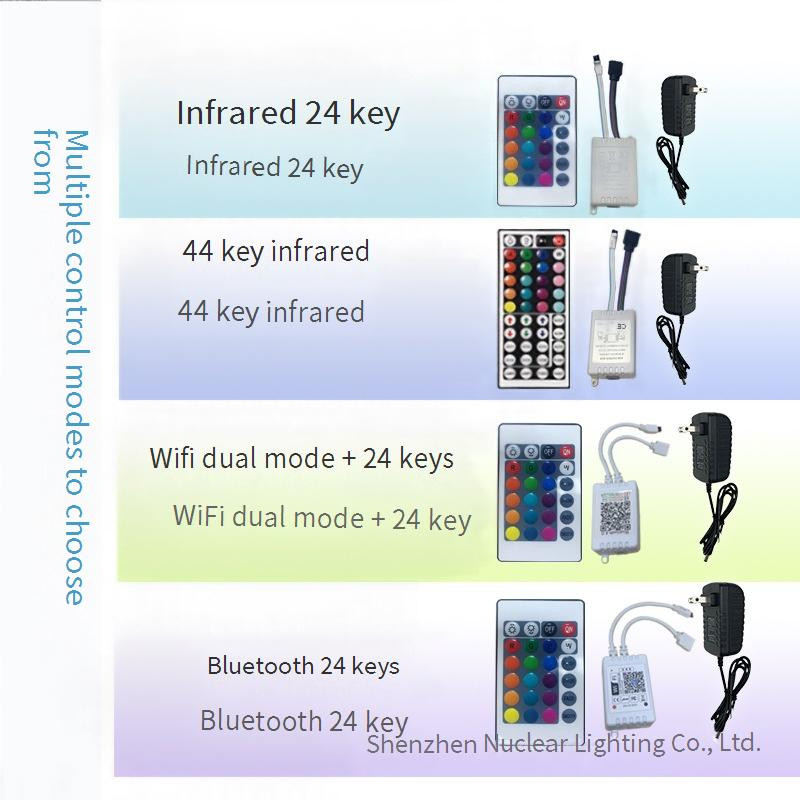 Šventinis apšvietimas LED šviesos juostelių rinkinys Wifi Bluetooth Smart App Garso paėmimas Spalvingas apšvietimas_voghion.com