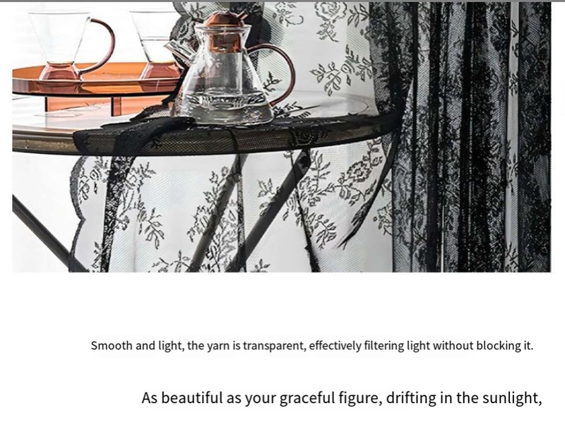 Perdea din dantelă tricotată cu urzeală și tijă germană - Paravan elegant pentru ferestre, pentru spații exterioare și rurale_voghion.com