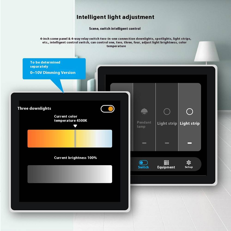 Interrupteur tactile intelligent de 4 pouces - Contrôleur de charge à 4 canaux avec mode scène_voghion.com