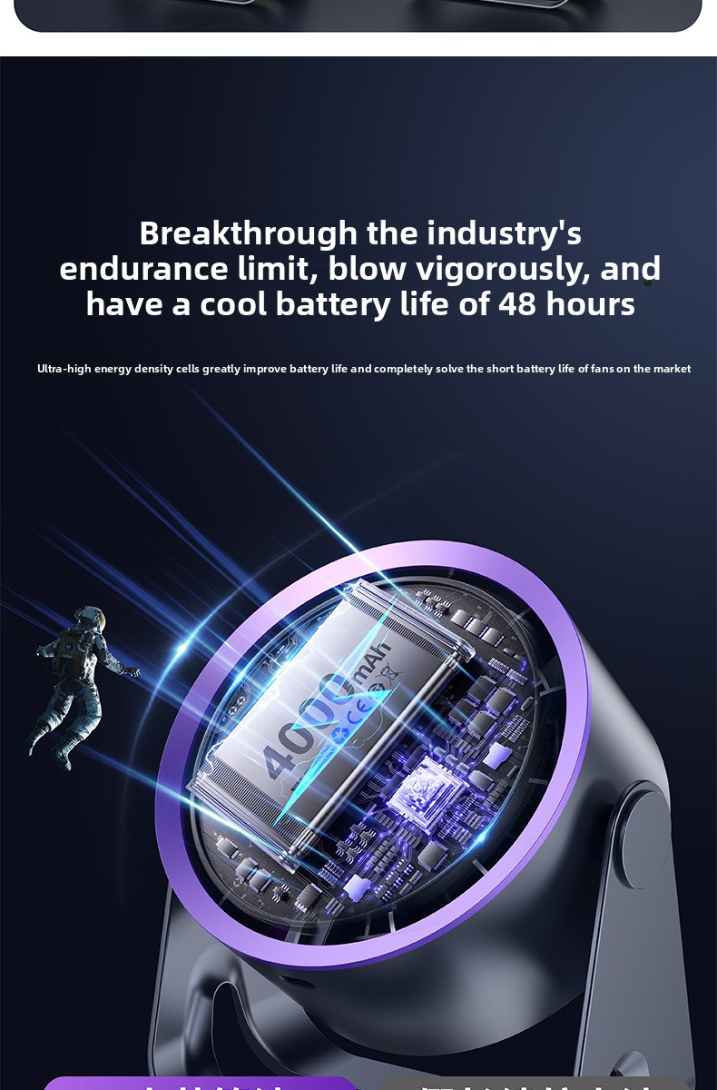 Ventilateur de bureau, chargement USB, affichage numérique, silencieux, pour bureau, dortoir, vent fort, petit format_voghion.com