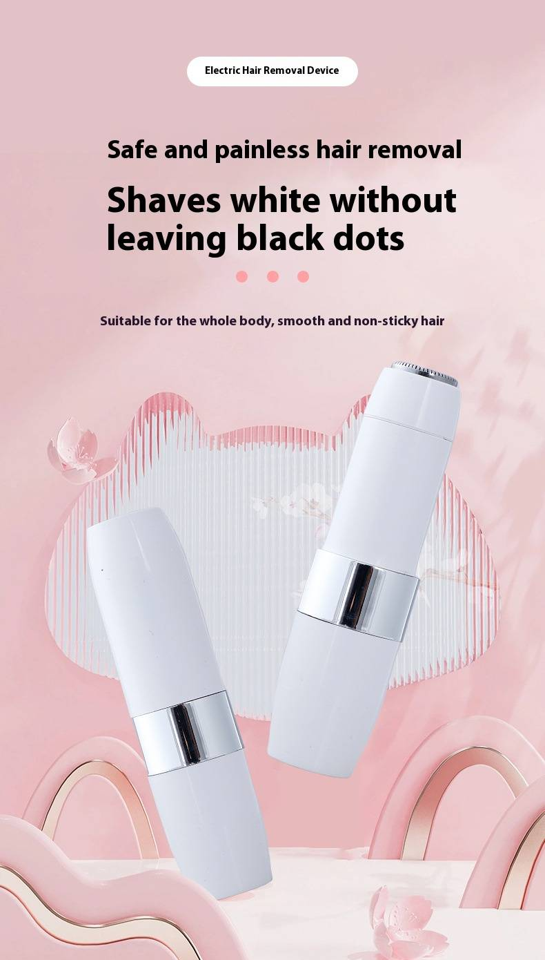 Tagliacapelli elettrico portatile per corpo e viso - Ricaricabile tramite USB, epilazione indolore per uomini e donne, compatto e adatto ai viaggi (bianco)_voghion.com