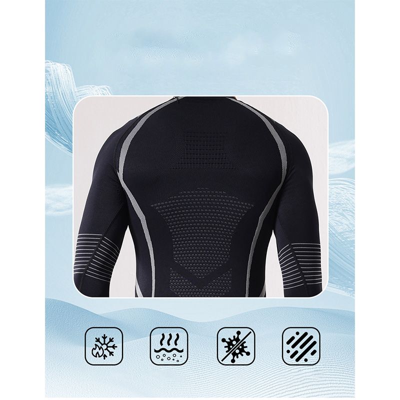 New Autumn And Winter Quick Drying Ski Suit Underwear Set For Men's Sports, Tight Fitting, Moisture Wicking And Sweat Wicking Base Coat_voghion.com