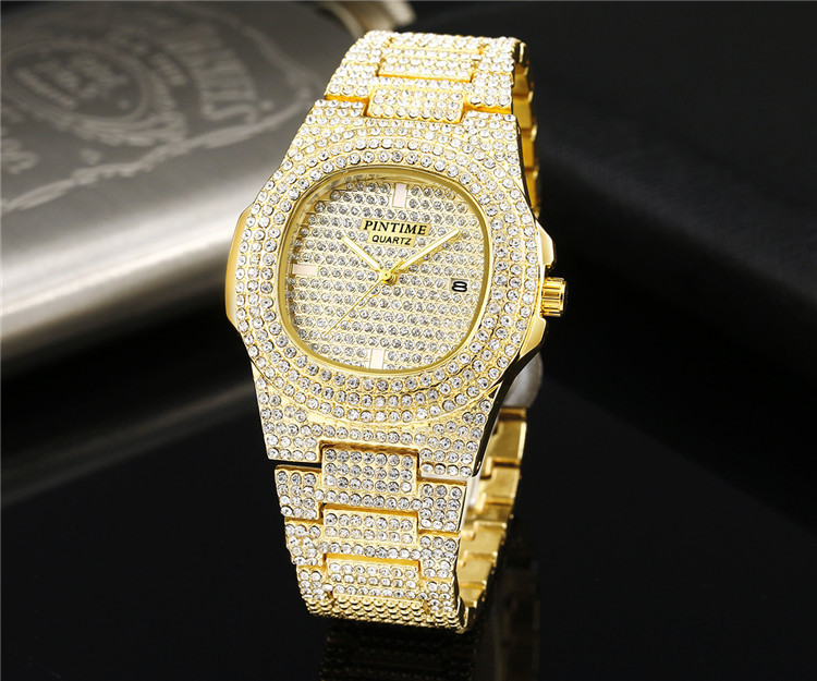 Stahlbanduhr Patek Diamantbesetzte Gypsophila Herren- und Damenuhren Kalender Quarzuhren Europäische und amerikanische beliebte Uhren Großhandel_voghion.com