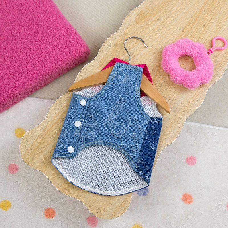 Cat Apparel Dog Clothes Pet Dress 25 Color Block Denim Vest H_voghion.com