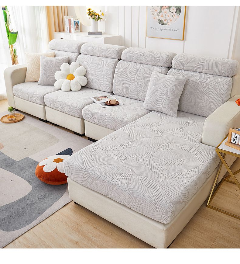 Jacquard-Sofabezug aus Samt mit Stretch – universelle Passform, rutschfest, katzenabweisend, saisonaler Schutz für Anbausofas (mehrere Größen und Farben)_voghion.com