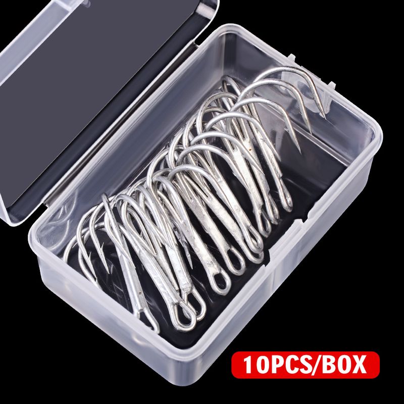 New High Carbon Steel Wide Belly Crank With Barbed Soft Worm Lure Single Hook 3 Specifications Mixed 10 Pieces Boxed_voghion.com