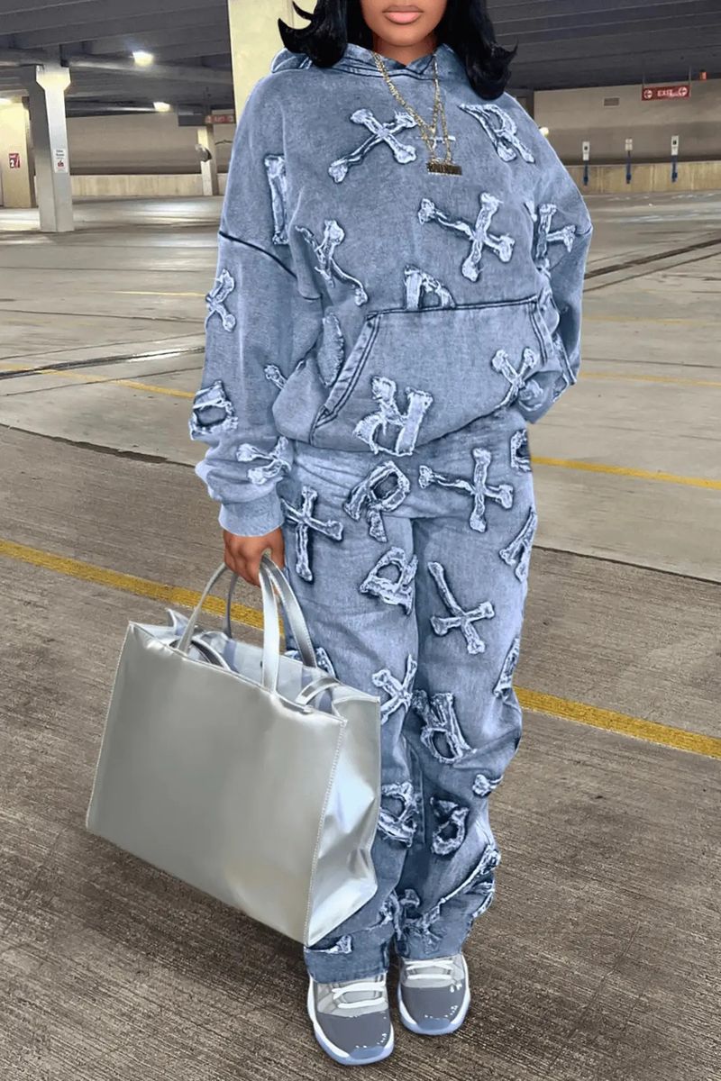 2025 New Printed Long Sleeve Zipper Sweatshirt And Pants Set For Women_voghion.com