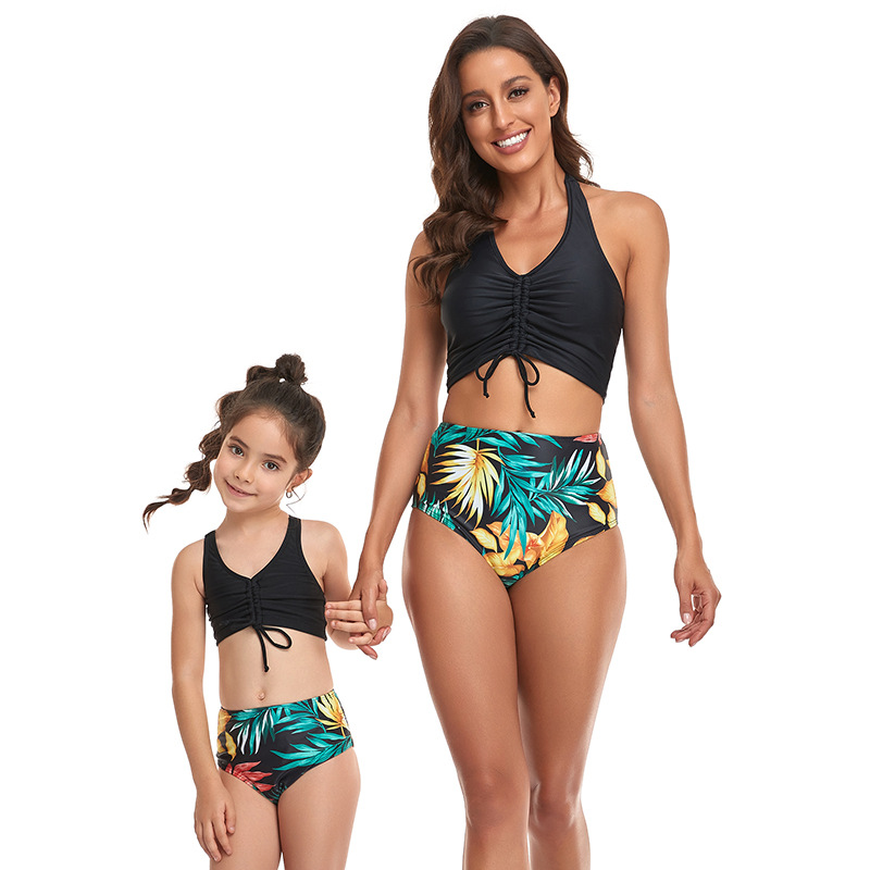 Maillot de bain fendu pour mère et enfant, Bikini familial_voghion.com