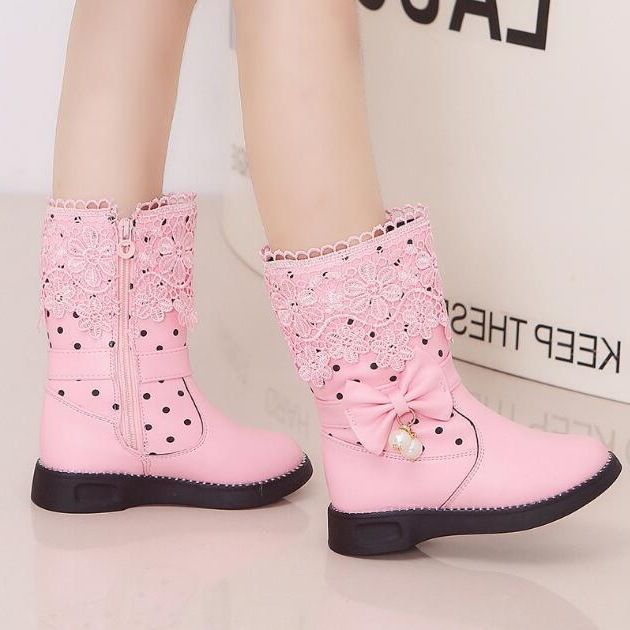 Scarpe invernali da bambina, stile coreano, con lacci, in cotone spesso, per bambini, modello Snow 18, stivali da studente_voghion.com