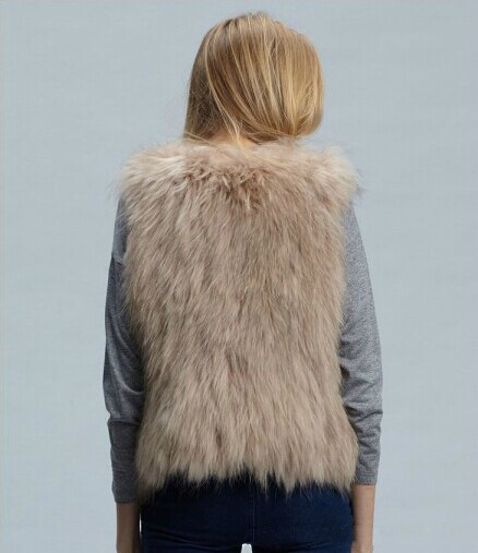 Kunstfellimitat Fuchsfellimitat Fell Damen Herbst und Winter kurze Weste Jacke_voghion.com