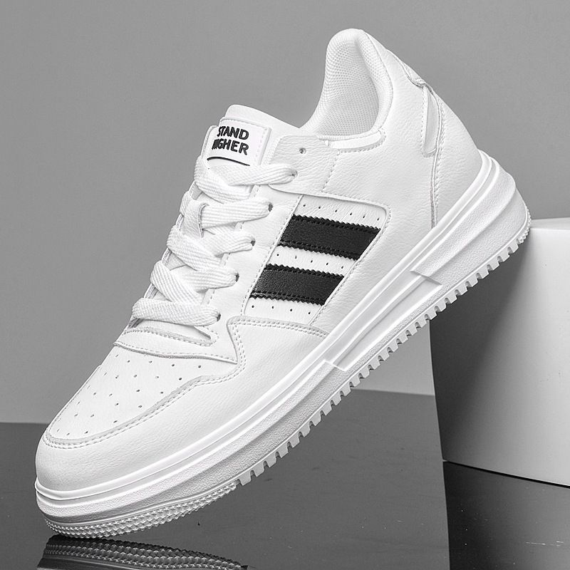 Unsichtbare Höhenvergrößerung Herrenschuhe Lässige kleine weiße Boardschuhe Atmungsaktive, abriebfeste, rutschfeste dicke Sohle_voghion.com