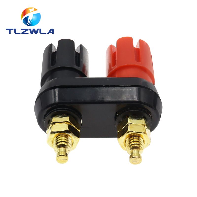 1PCS Couple Terminals Red Black Connector Amplifier Terminal Binding Post Banana Speaker Plug Jack_voghion.com