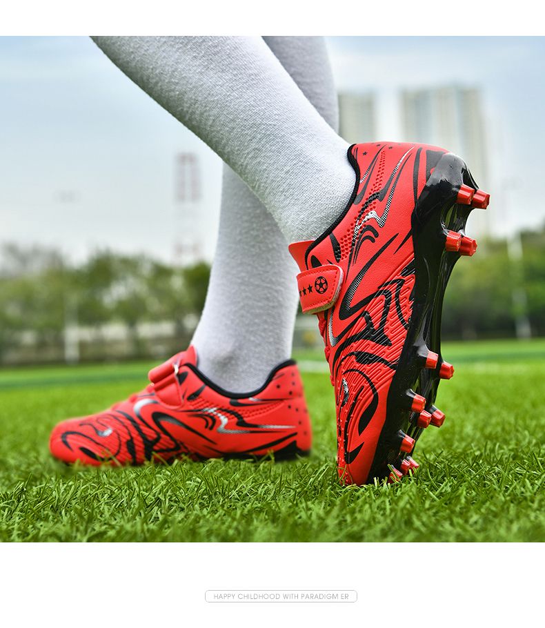 C Luo Children's Professional Long Nail Football Shoes Boys Primary School Boys Game Training Special Broken Nail Sneakers Men_voghion.com