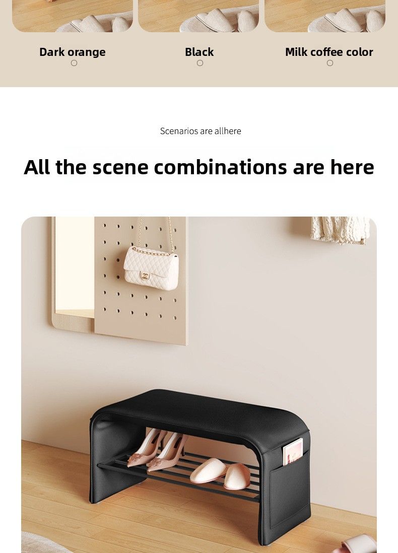 Home Changing Simple Living Storage Entrance Soft Cushion Shoe Rack Dressing Room Sofa Stool_voghion.com