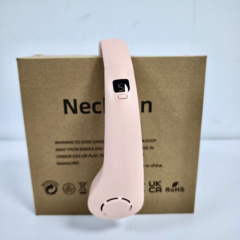 Ventilatore da collo intelligente - Design senza pale turbo a 5 velocità con display digitale e 30 ore di autonomia (ricarica rapida tramite USB-C, refrigeratore da esterno ultra-portatile)_voghion.com