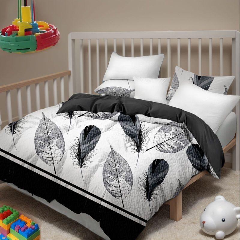 9 Piece Soft All-Season Washed Microfiber Cover Set , Queen/King/Calking Bedding Set With Pillowcases,Bedspread Print Curtains & Solid Curtains,Print, Moisture-Wicking, Soft ,Cooling, Easy Care_voghion.com