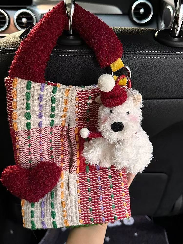 Bonita bolsa de pañuelos para perro, caja con cajón, decoración para el interior de una muñeca, regalo para un coche nuevo._voghion.com