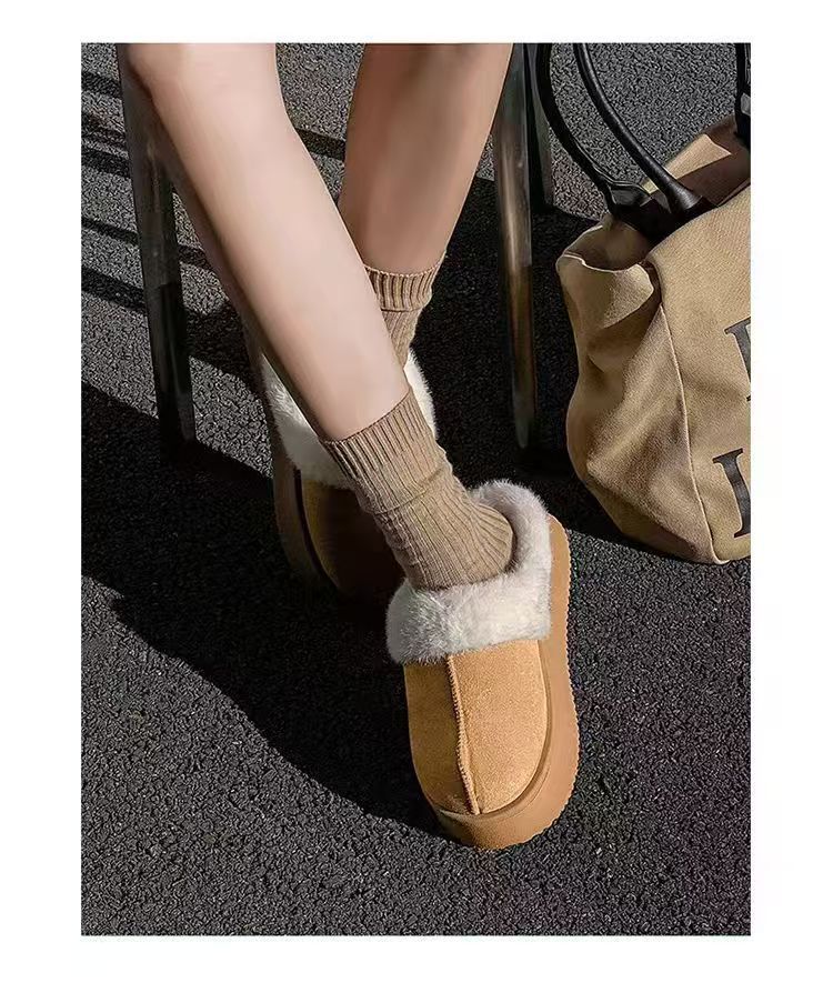 mit Fleece, dicker Sohle, rutschfest, Unisex-Paar-Hausschuhe zur Erhöhung der Körpergröße im Innenbereich, Damen-Baumwollhausschuhe_voghion.com