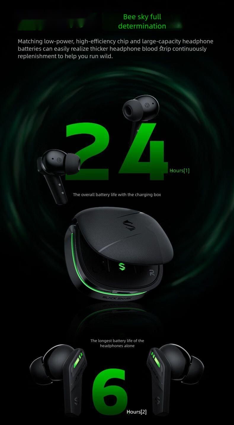 Black Shark True Wireless Bluetooth Earbuds Phoenix Youth Edition TWS Noise Cancelling In-Ear Long Battery Life Gaming_voghion.com
