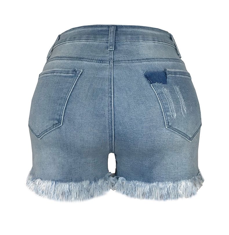 Damkläder The New Popular Stretchy Ripped Tofs Dam Jeans Shorts Populär Wish Super Hot_voghion.com