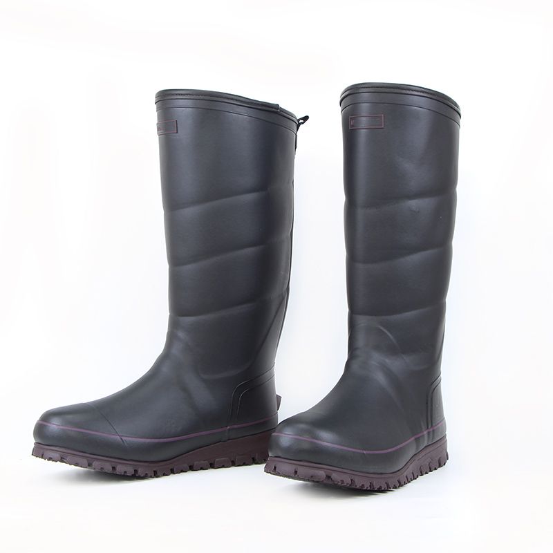 Warm High-End Solid Color Natural Rubber Fishing Rain Shoes_voghion.com