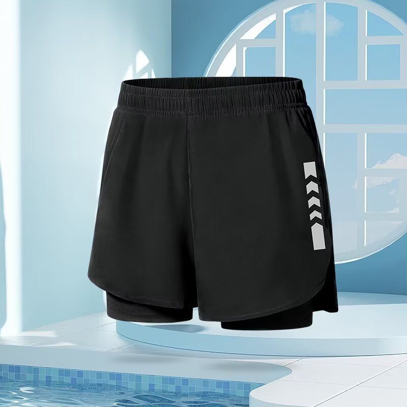 Stil de cuplu cu pantaloni scurți anti-reflexie cu lanț de buzunar, elastici cu senzație de gheață, versatili și, doi pentru alergare în aer liber, trei_voghion.com