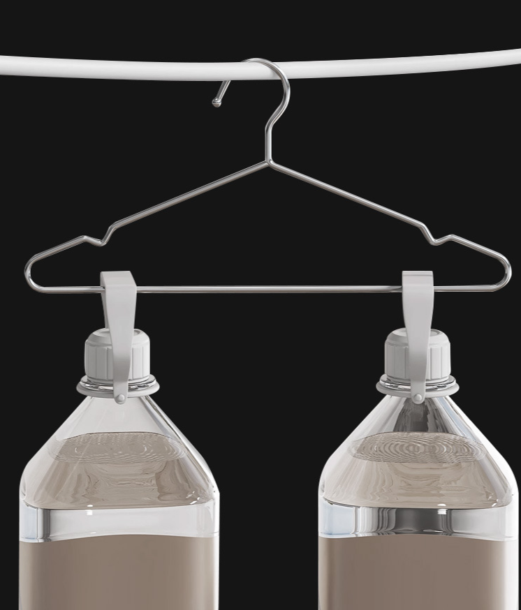 Percha de acero inoxidable engrosada para el hogar, tendedero sólido para balcón, dormitorio, ahorra espacio, admite ropa seca y húmeda._voghion.com