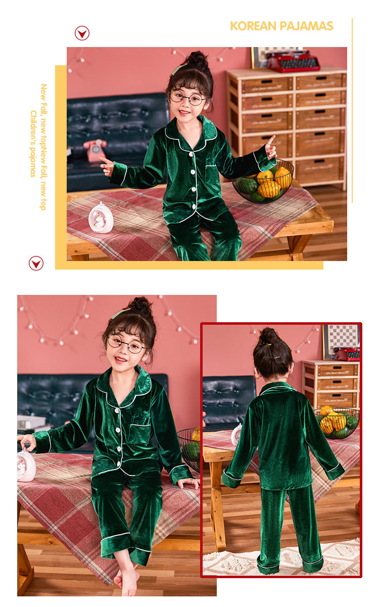 Kinder-Pyjama, Damen-Herbst- und Winter-Set, weich, flauschig, flauschig, für den Winter, leicht, flauschig, Mädchen, Kanarienvogel, Jungen_voghion.com