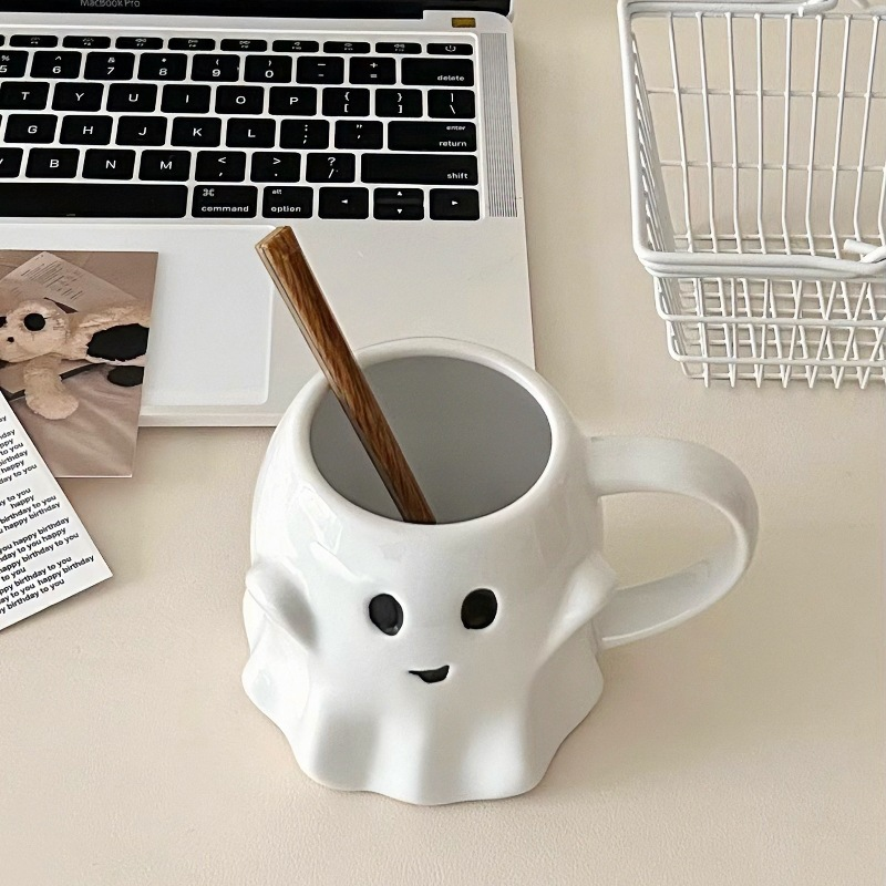 Ghost 3D Fun Mug ins Elf Creative Coffee Cup Strange Couple Cup Geprägte Keramiktasse_voghion.com