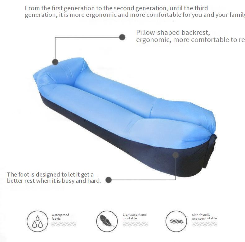 Portable Inflatable Lounger Camping Air Sofa Beach Mat Quick Inflation Lightweight Supports 300lbs_voghion.com