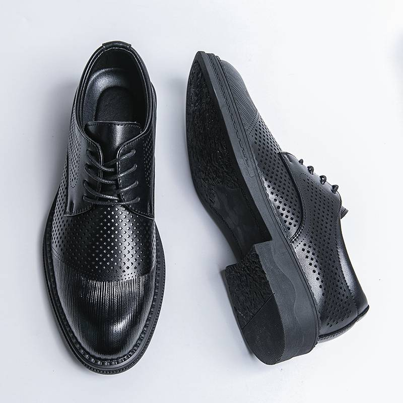 Leather Shoes Men Formal Fashionable Men'S Banquet Business Pointed Toe Low Top Leather Casual Soft Men'S Winter Cotton Shoes_voghion.com