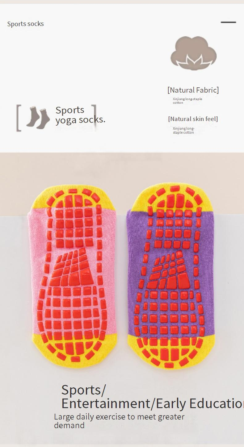 Calzini da donna, calzini antiscivolo a tubo medio, calzini da trampolino, calzini da parco giochi, calzini per la prima infanzia, calzini da yoga, calzini da pavimento per genitori e figli._voghion.com
