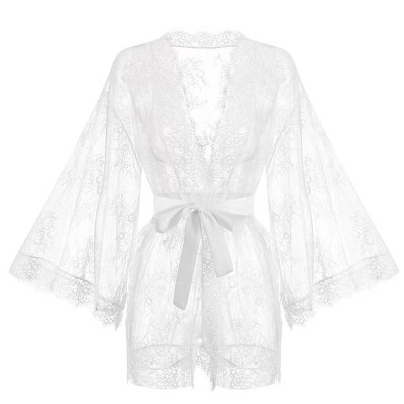 Lace ACZT Robe - Sexy Comfortable Women's Bathrobe, Lightweight Breathable, One Size Fits Most, Perfect For Home, Spa & - Bathrobe_voghion.com