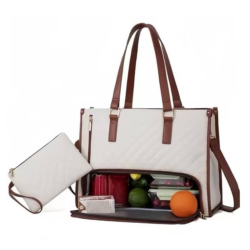 Sac fourre-tout isotherme pour femme – Sac à lunch thermique en PU avec bretelles réglables, étanche et spacieux_voghion.com