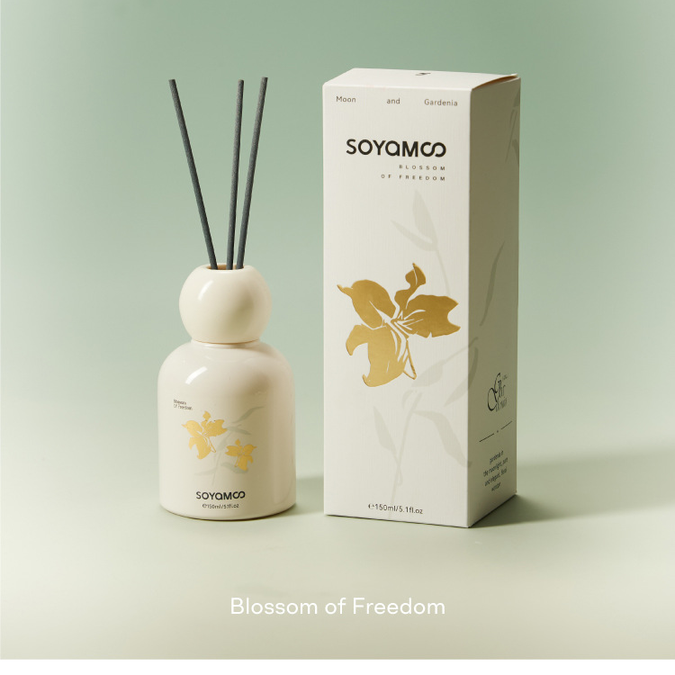Moonlight Gardenia Reed Diffuser, 150ml Premium Scented Oil With Natural Rattan Sticks, Elegant Home & Car Air Freshener_voghion.com