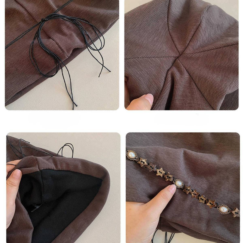 Autumn And Winter Retro Five-pointed Star Tassel Baotou Hat For Women's Japanese Versatile Cold Hat_voghion.com