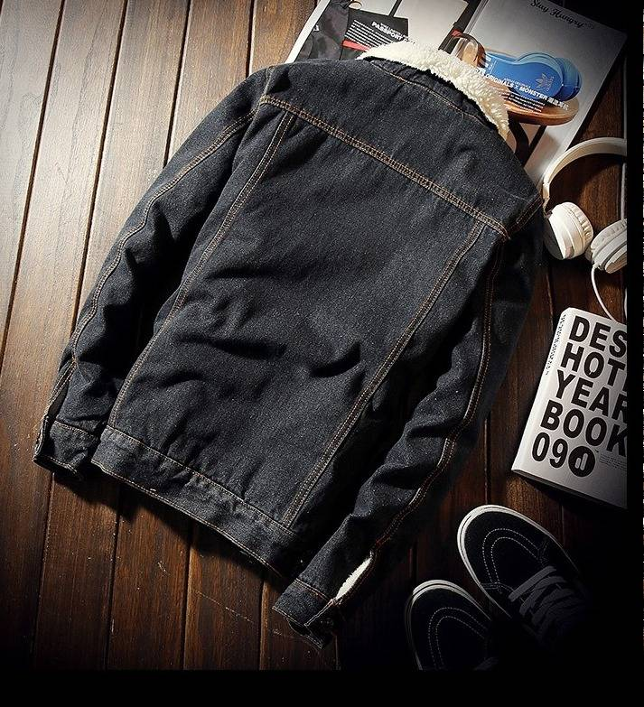 Giacca in denim foderata in pile da uomo – Cappotto invernale slim fit, caldo ed elegante (blu chiaro/blu scuro/nero, S–6XL)_voghion.com