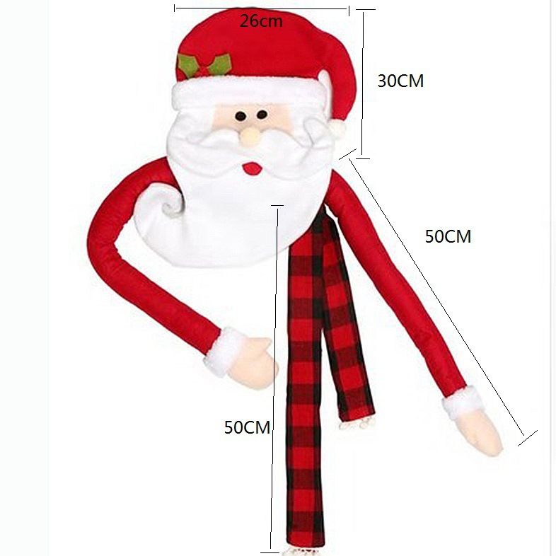 Christmas Festive Tree Topper Set - Santa Hat & Star Decorations For Holiday Decor (Medium Size Snowman & Deer Designs Fabric Material)_voghion.com