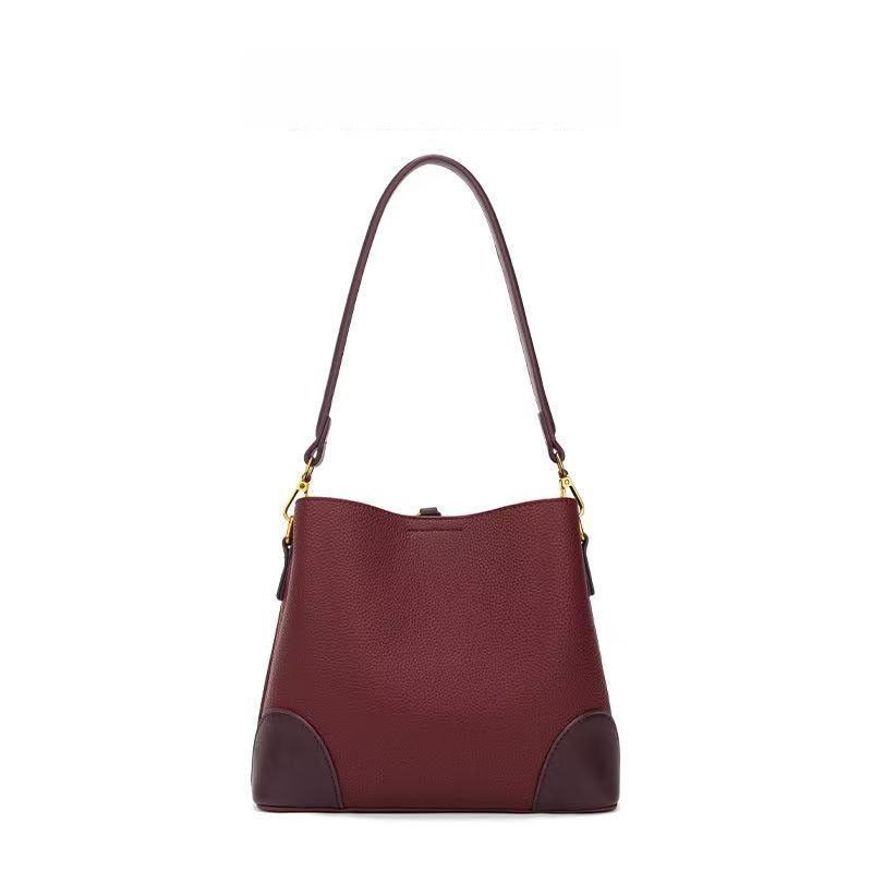 FIMKA'S 2025 New Soft Leather Wedding Mom Bag Stylish Bohemian Bucket Shoulder Bag For Women_voghion.com