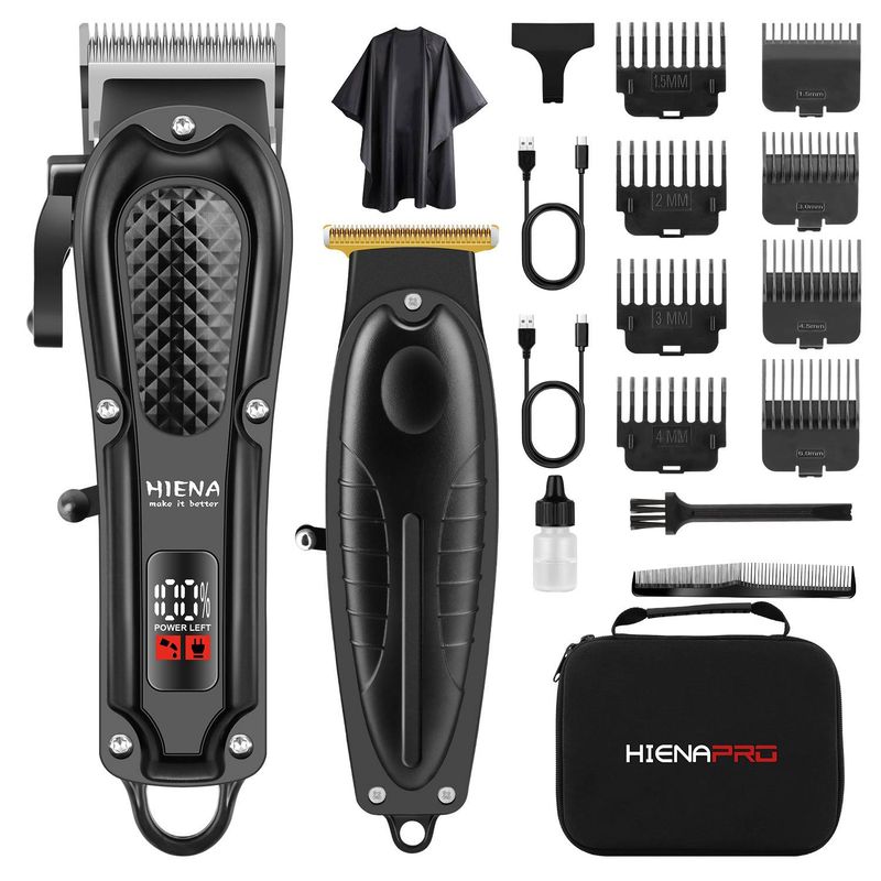 Professional Hair Clipper Kit – USB Rechargeable Cordless Hair Trimmer With LCD Display, Detachable Blades & Multiple Comb Attachments_voghion.com