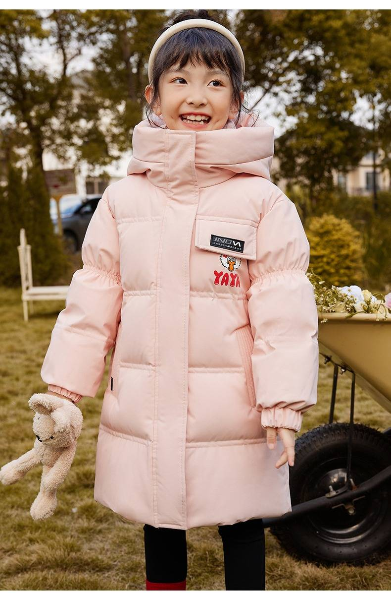 Chaqueta de plumón cálida y elegante para niños para el invierno - Abrigo acolchado de longitud media para niños y niñas (3-8 años) - Ligera y gruesa_voghion.com