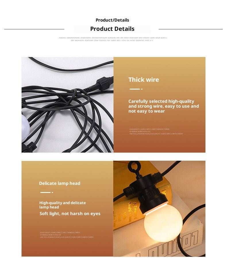 LED Bulb String Lights - Solar & Plug-in Outdoor Waterproof Decorative Lights For Garden, Camping, Patio, 8 Lighting Modes, Remote Control_voghion.com