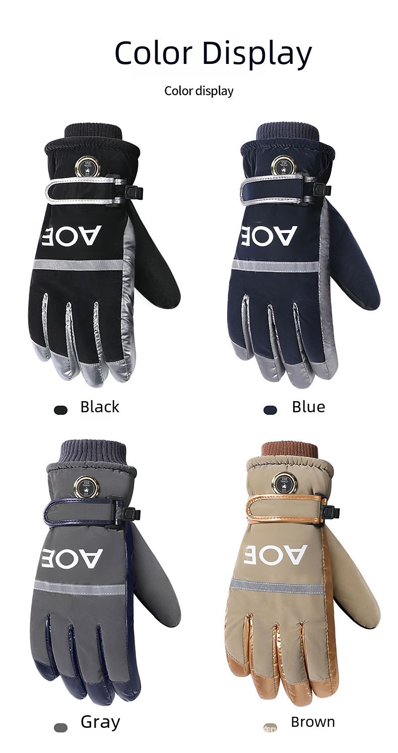 Cycling Gloves Smart Charging Heating Gloves Winter Warm Double-sided Heating Cotton Gloves Electric Motorcycle Electric Riding Women's_voghion.com