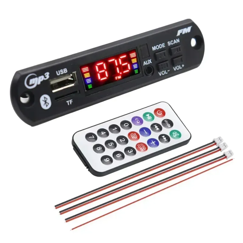 12V DIY Bluetooth 5.0 MP3-decoderbord 80W 50W versterker audiospeler auto FM-radiomodule TF USB-microfoon oproeprecorder_voghion.com