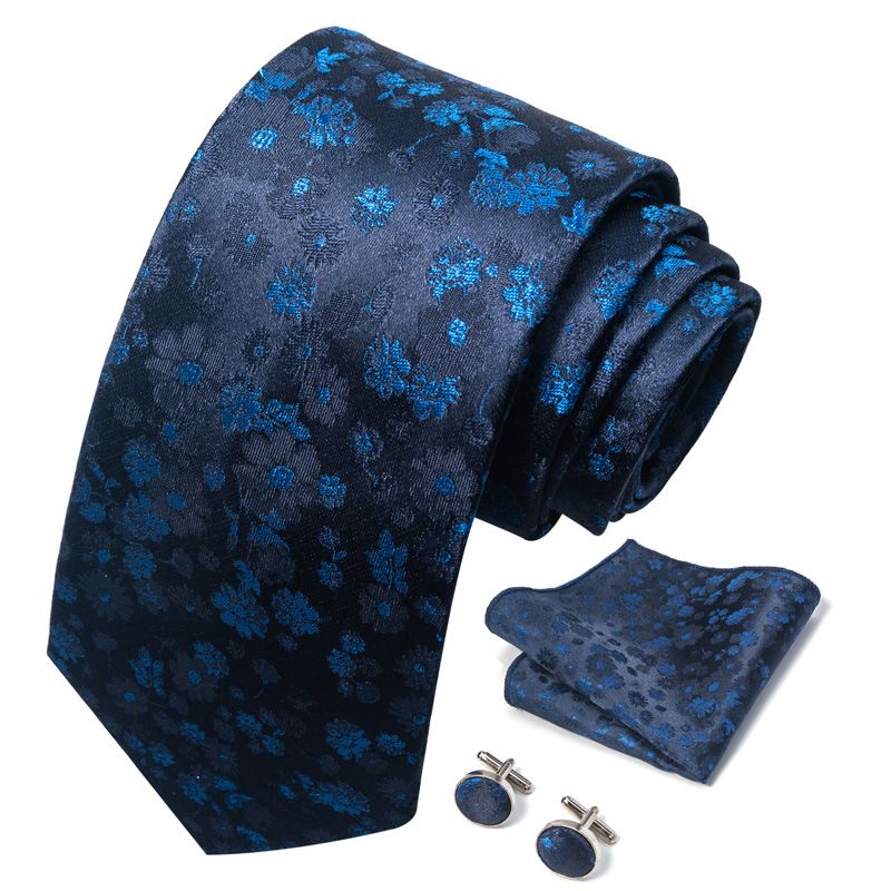 Cravatta da uomo unisex in poliestere da 8 cm, alla moda, con polsino quadrato, set da tre pezzi_voghion.com