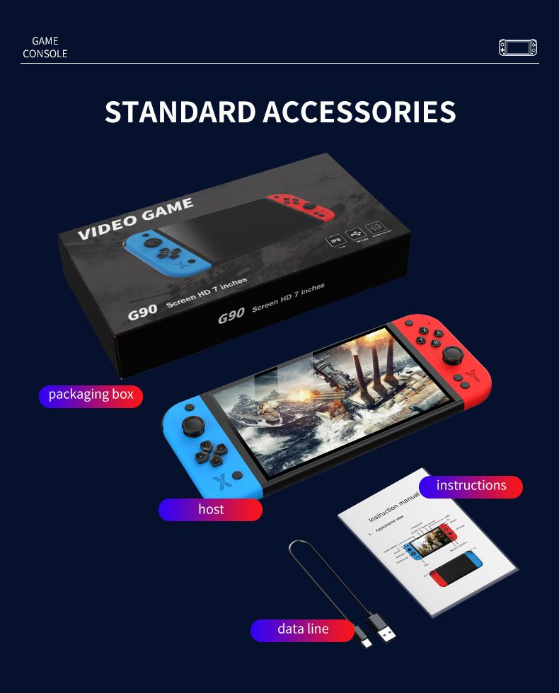 Video Game Consoles New G90 Handheld Game Console TV Home Arcade HD PSPPS1 Deck Handheld Steamdeck Handheld_voghion.com